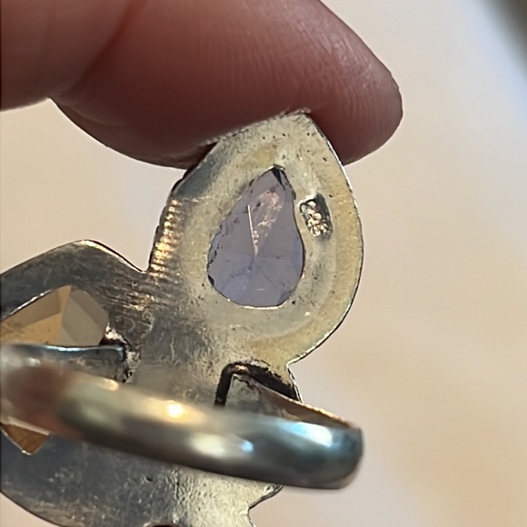 #369 Amethyst, Amber, Pearl Handcrafted Ring ๐ Size 9 NWOT - Picture 10 of 15